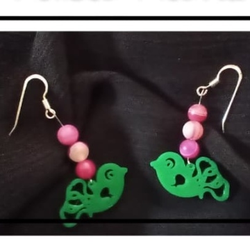 Alas coraz Verde y Fucsia